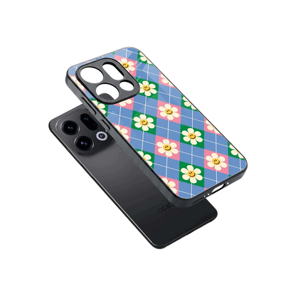 Joy Petals sleek oppo find x9 cover with tempered glass back and TPU edges