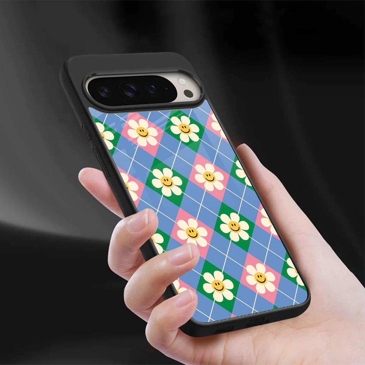 Joy Petals sleek google pixel 9 pro xl cover with tempered glass back and TPU edges