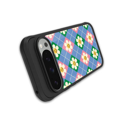 Joy Petals stylish phone case for google pixel 9 pro xl | glossy glass and slim fit