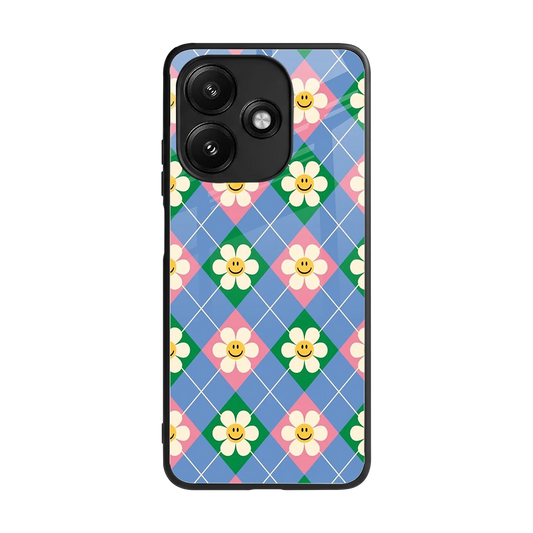 Joy Petals back phone cover | glass case for redmi 12 5g