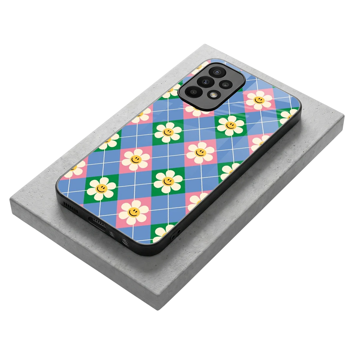 Joy Petals stylish phone case for samsung galaxy a23 | glossy glass and slim fit