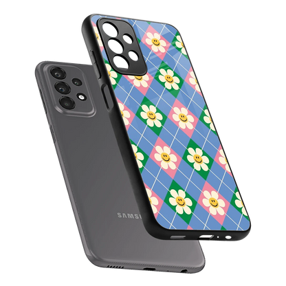 Joy Petals sleek samsung galaxy a23 cover with tempered glass back and TPU edges