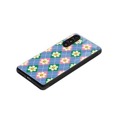 Joy Petals stylish phone case for samsung galaxy m36 5g | glossy glass and slim fit