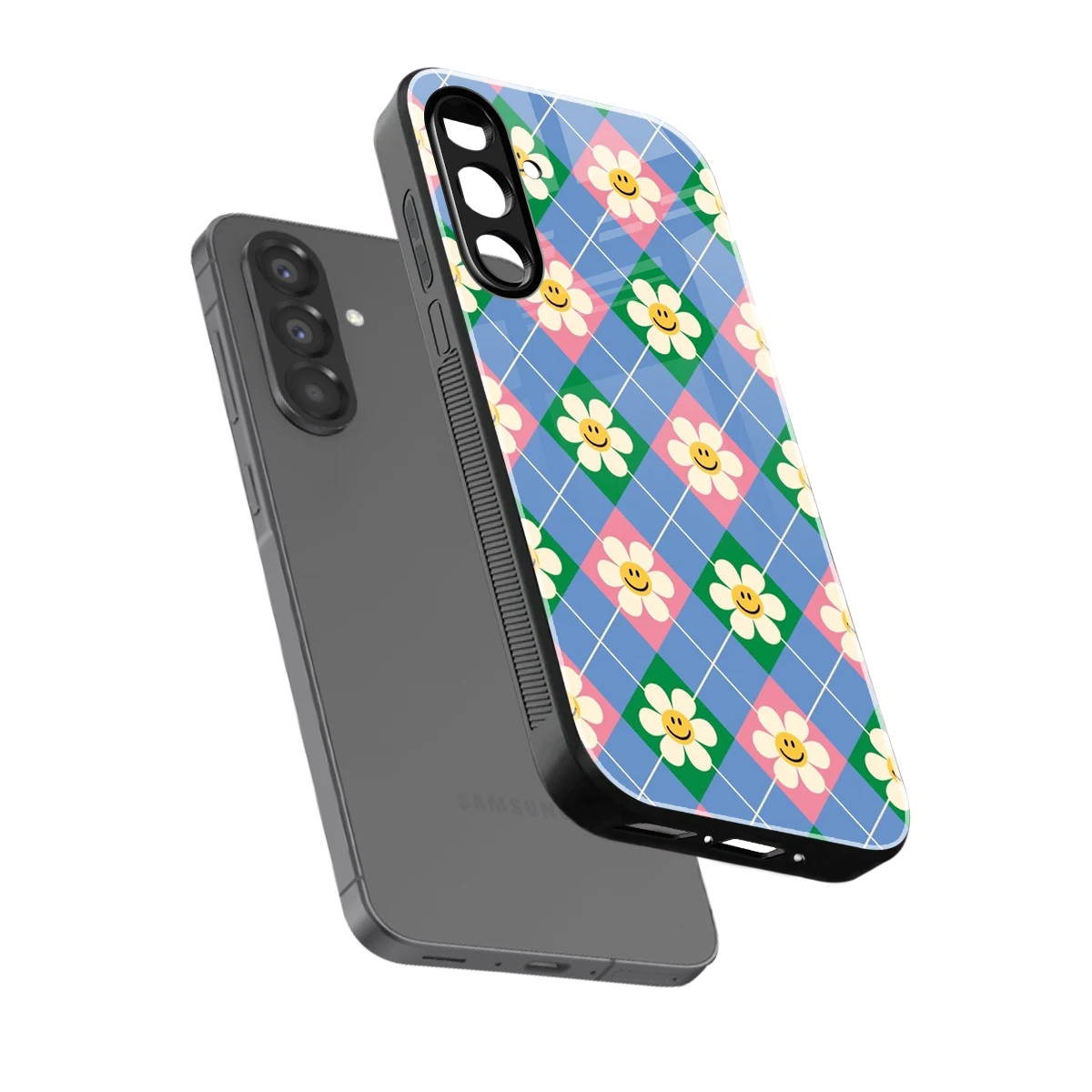 Joy Petals sleek samsung galaxy a36 5g cover with tempered glass back and TPU edges