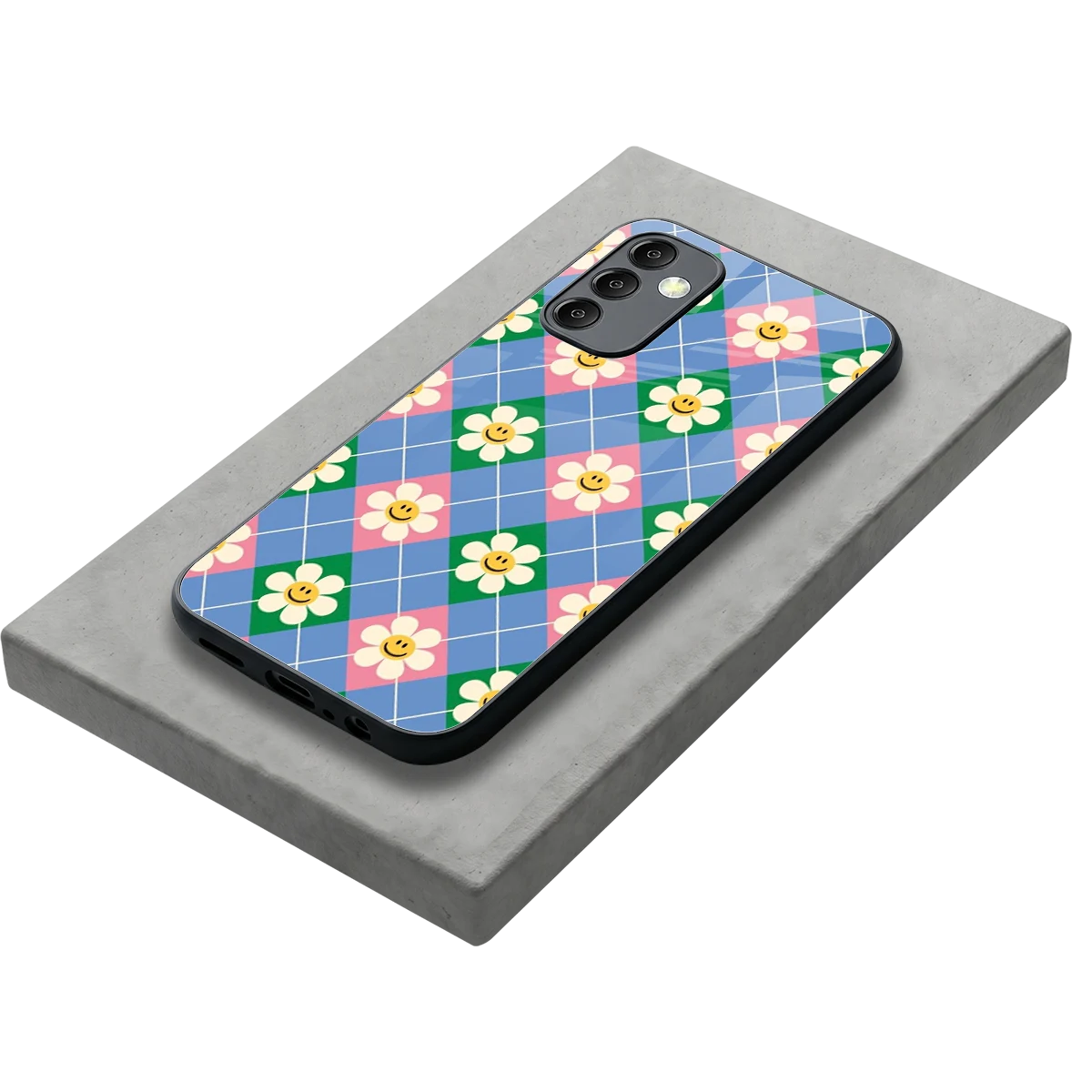 Joy Petals stylish phone case for samsung galaxy m14 5g | glossy glass and slim fit