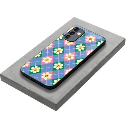 Joy Petals stylish phone case for samsung galaxy m14 5g | glossy glass and slim fit