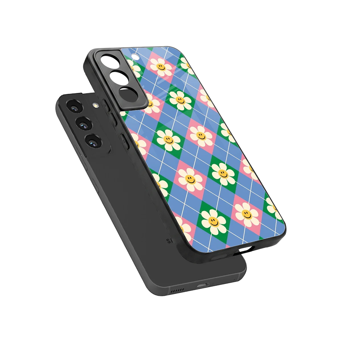 Joy Petals sleek samsung galaxy s22 cover with tempered glass back and TPU edges