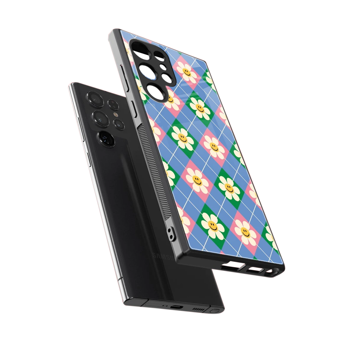 Joy Petals sleek samsung galaxy s23 ultra cover with tempered glass back and TPU edges