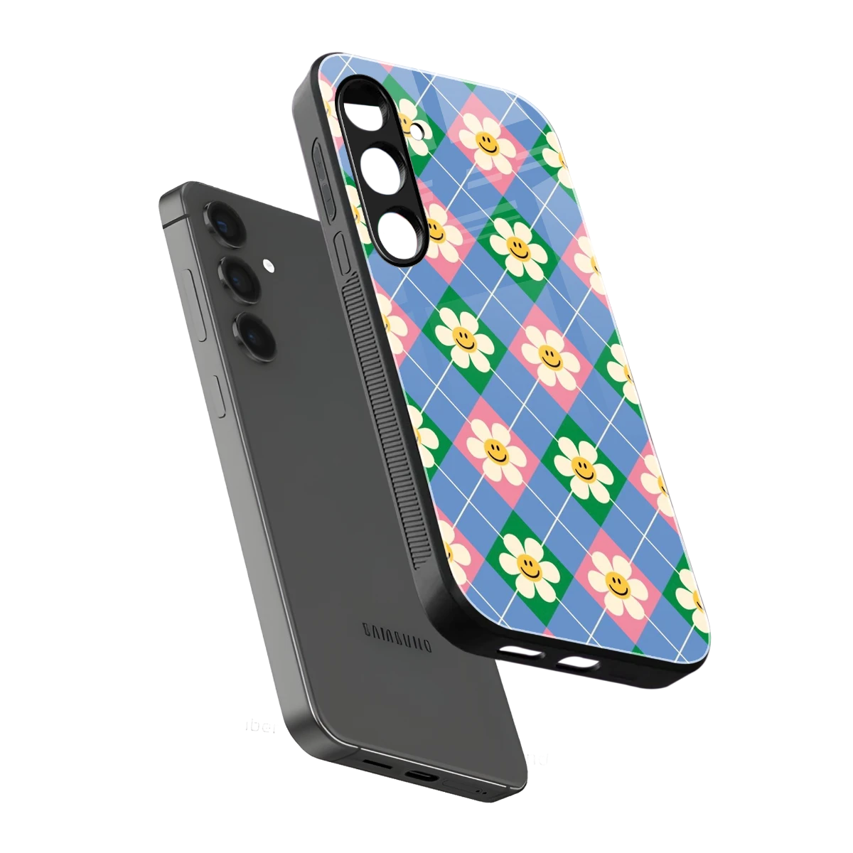 Joy Petals sleek samsung galaxy s23 fe cover with tempered glass back and TPU edges