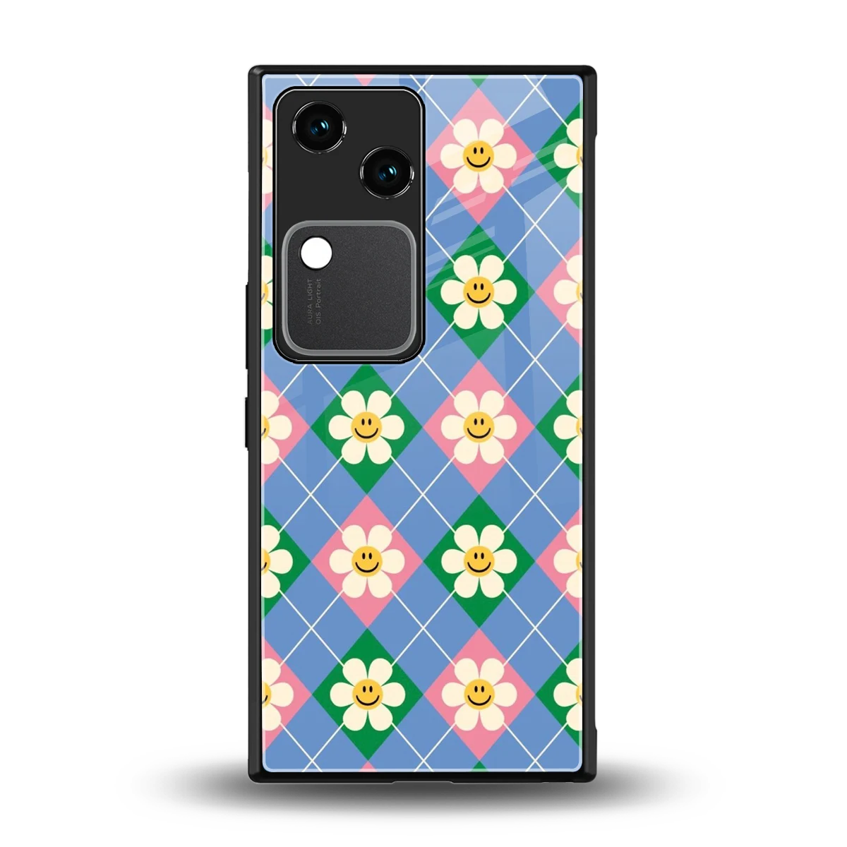Joy Petals back phone cover | glass case for vivo v30