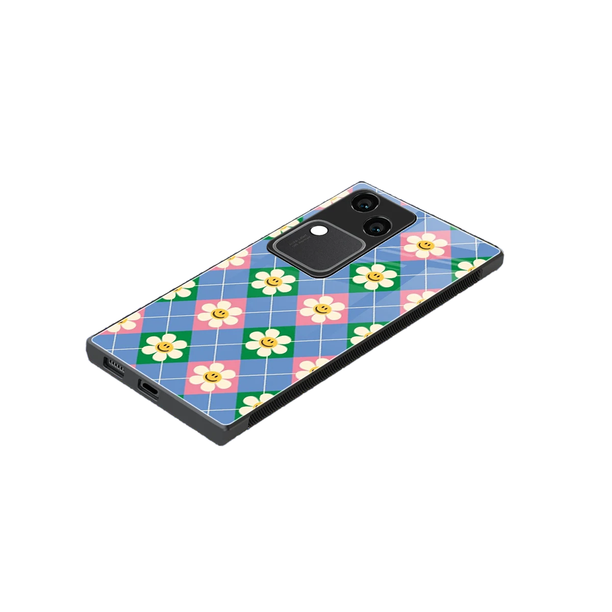 Joy Petals stylish phone case for vivo v30 | glossy glass and slim fit