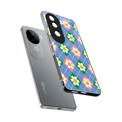 Joy Petals sleek vivo v40e cover with tempered glass back and TPU edges