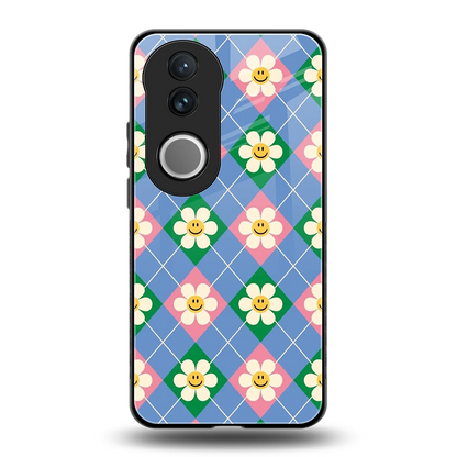 Joy Petals back phone cover | glass case for vivo v50