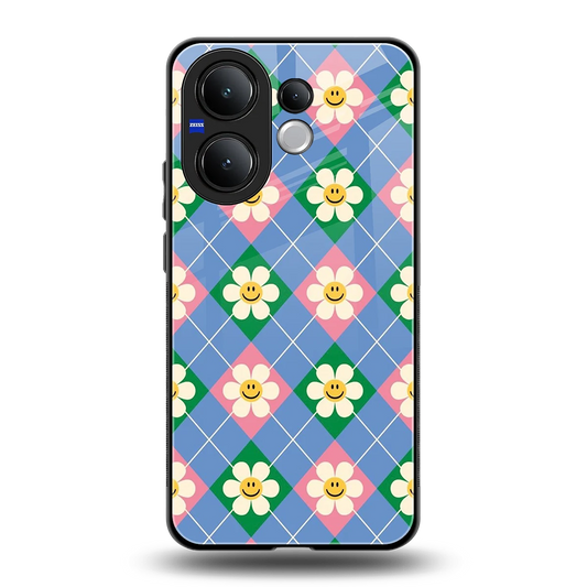 Joy Petals back phone cover | glass case for vivo v60