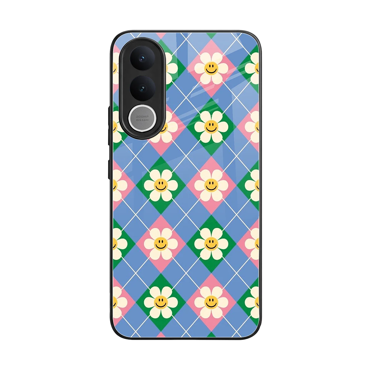 Joy Petals back phone cover | glass case for vivo v70 fe
