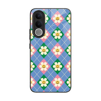Joy Petals back phone cover | glass case for vivo v70 fe