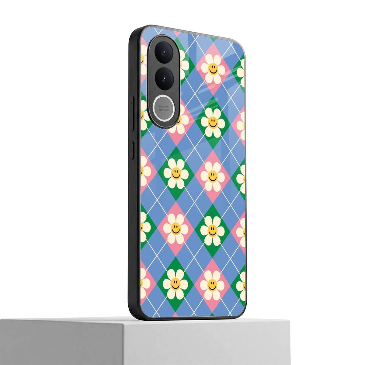 Joy Petals vivo v70 fe mobile cover | shockproof glass phone case