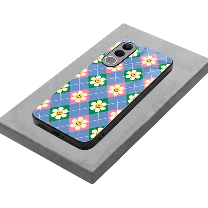 Joy Petals stylish phone case for vivo v70 fe | glossy glass and slim fit