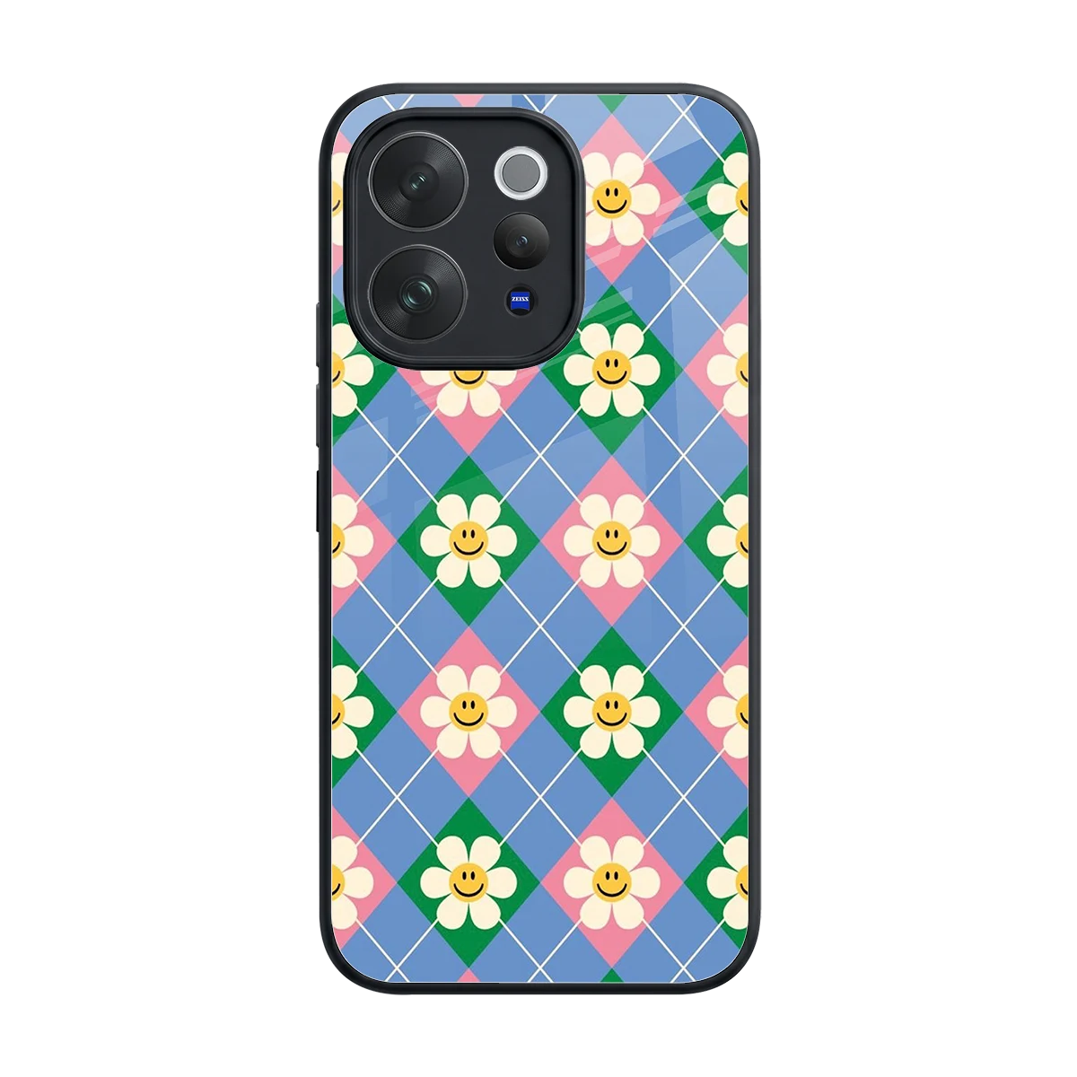 Joy Petals back phone cover | glass case for vivo v70 elite