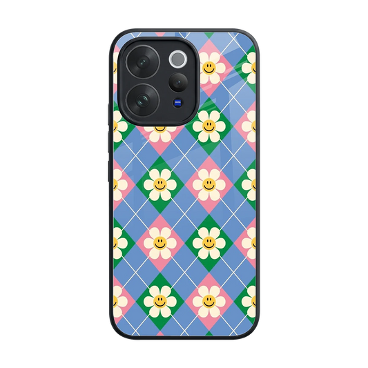 Joy Petals back phone cover | glass case for vivo v70 elite