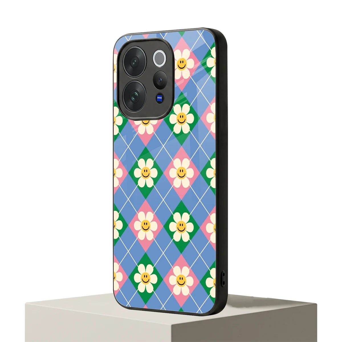Joy Petals vivo v70 mobile cover | shockproof glass phone case