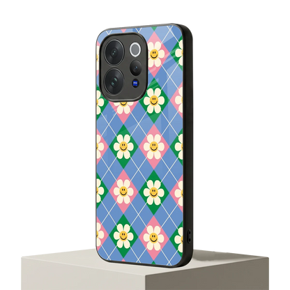 Joy Petals vivo v70 mobile cover | shockproof glass phone case