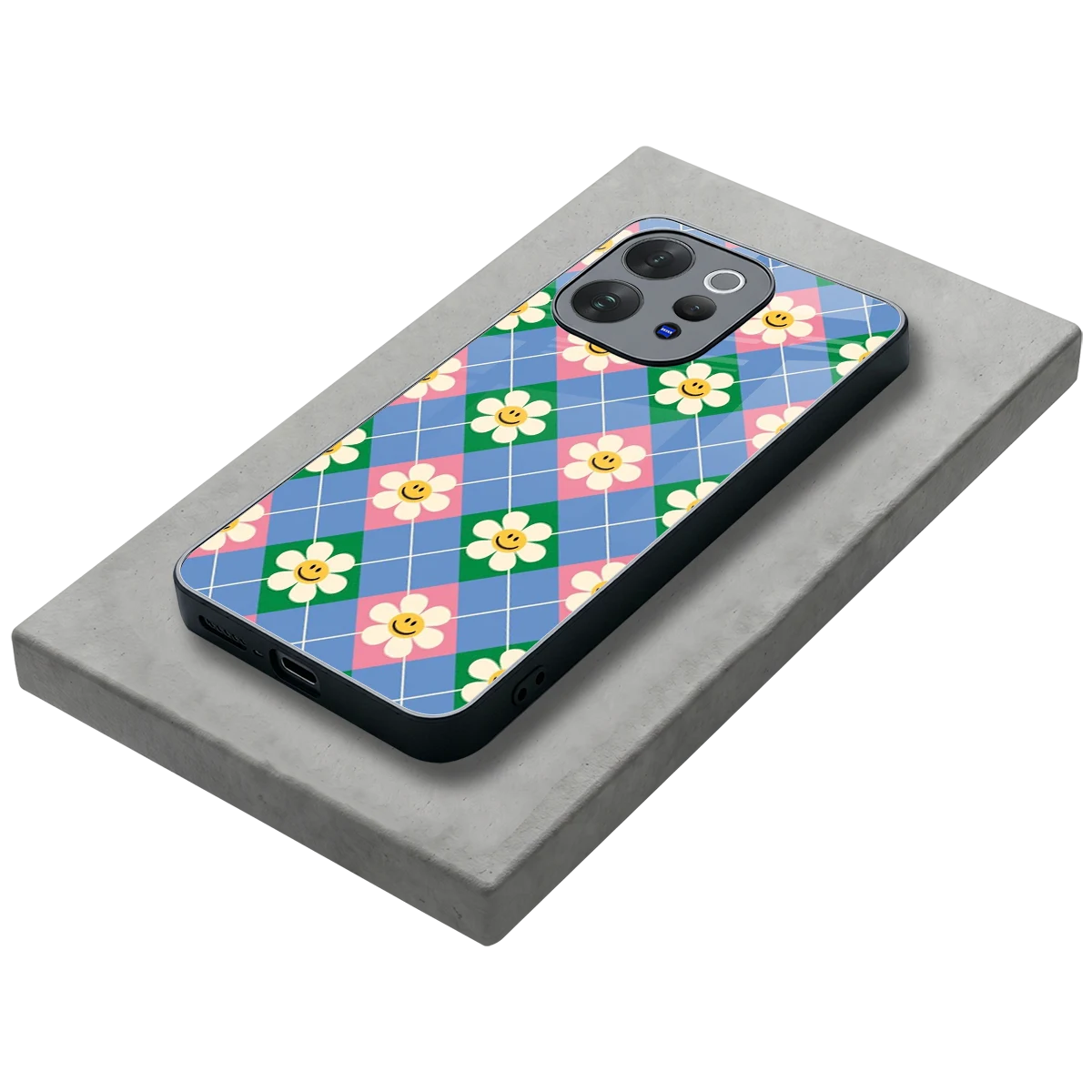 Joy Petals stylish phone case for vivo v70 elite | glossy glass and slim fit
