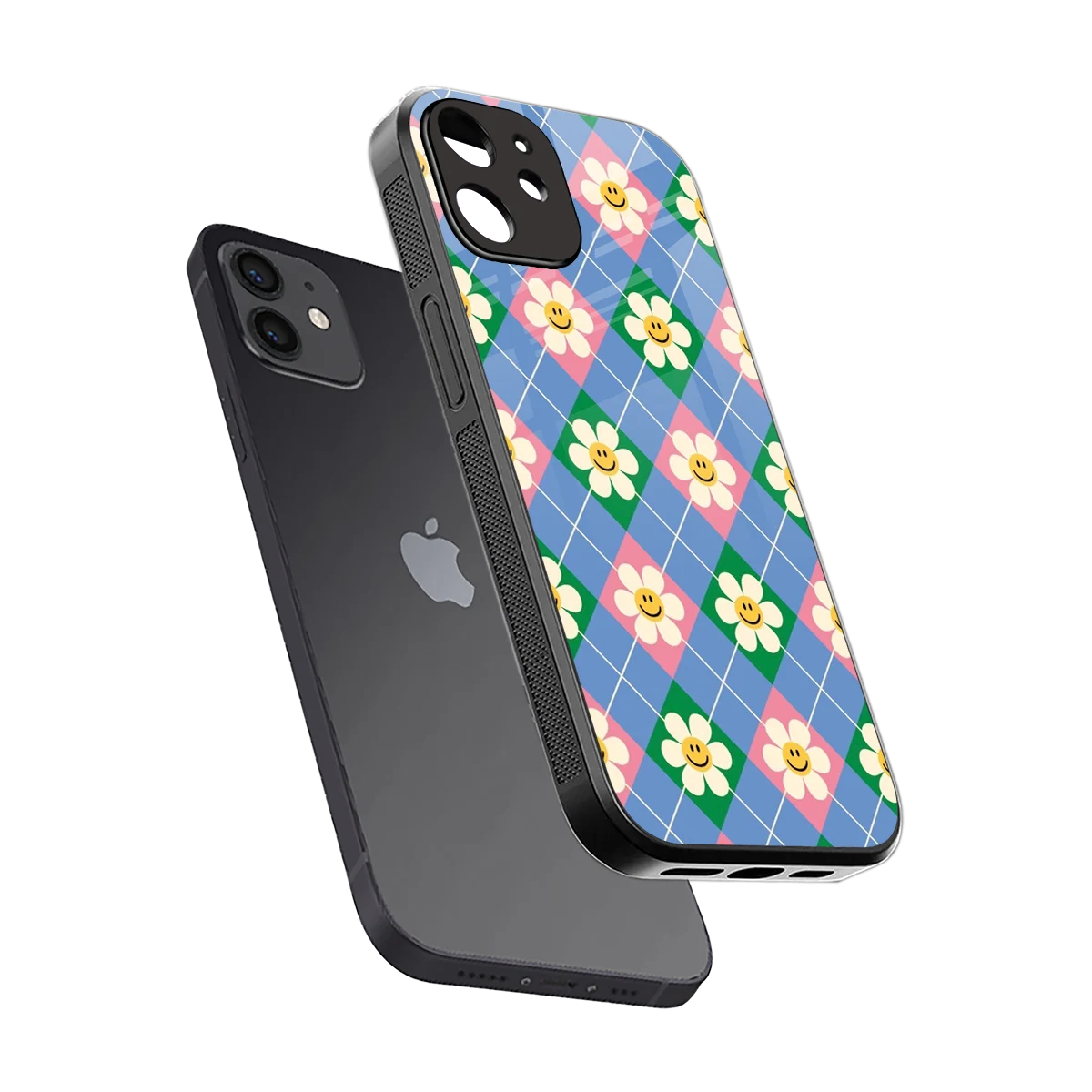 Joy Petals sleek iphone 12 cover with tempered glass back and TPU edges