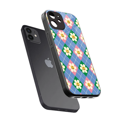 Joy Petals sleek iphone 12 cover with tempered glass back and TPU edges