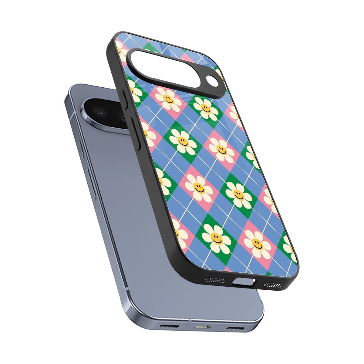 Joy Petals sleek google pixel 10 cover with tempered glass back and TPU edges