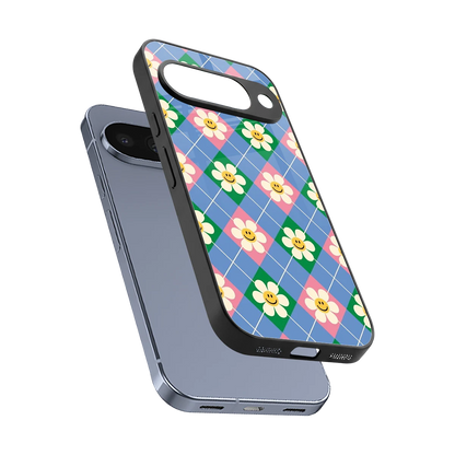 Joy Petals sleek google pixel 10 cover with tempered glass back and TPU edges