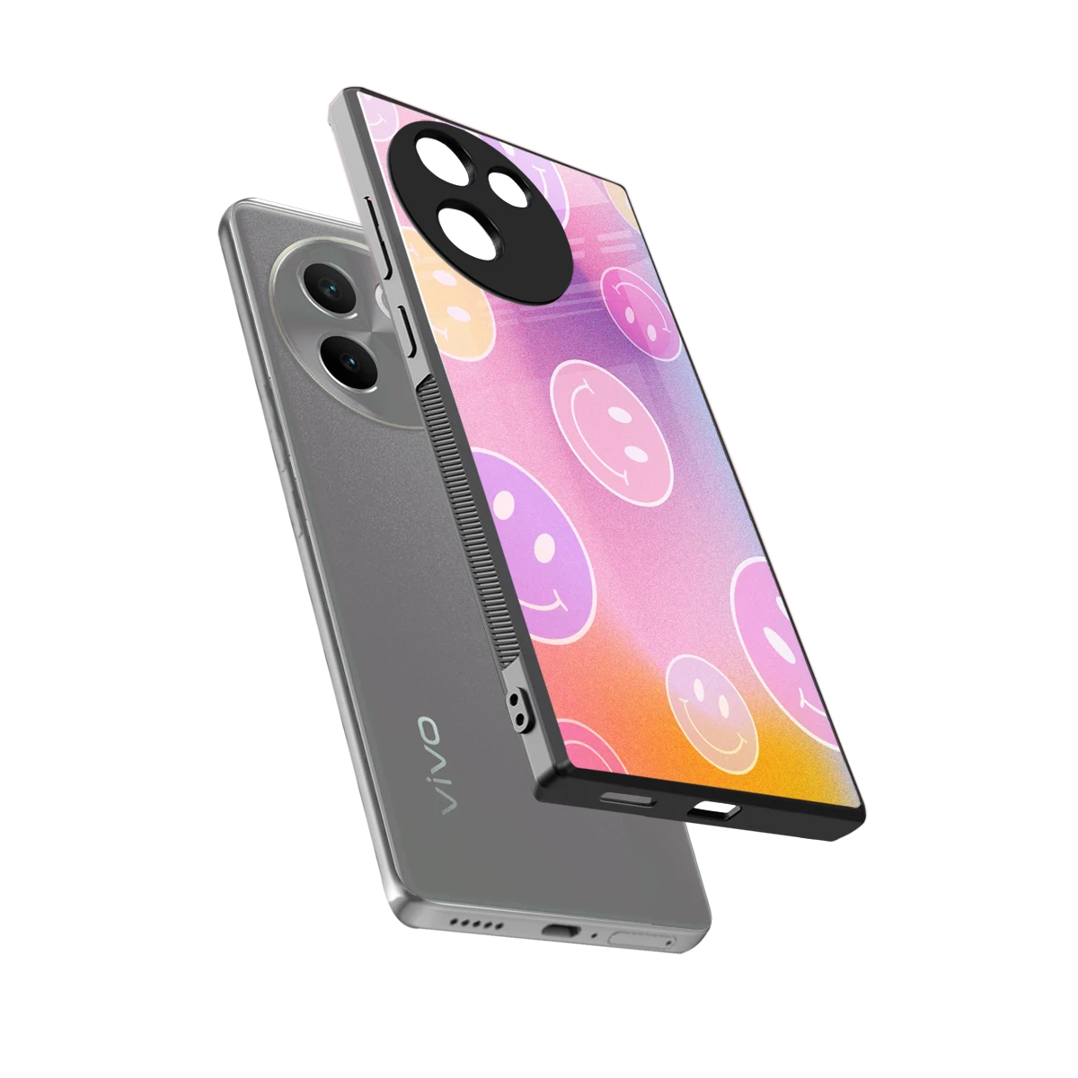 Joyride sleek vivo v30e cover with tempered glass back and TPU edges