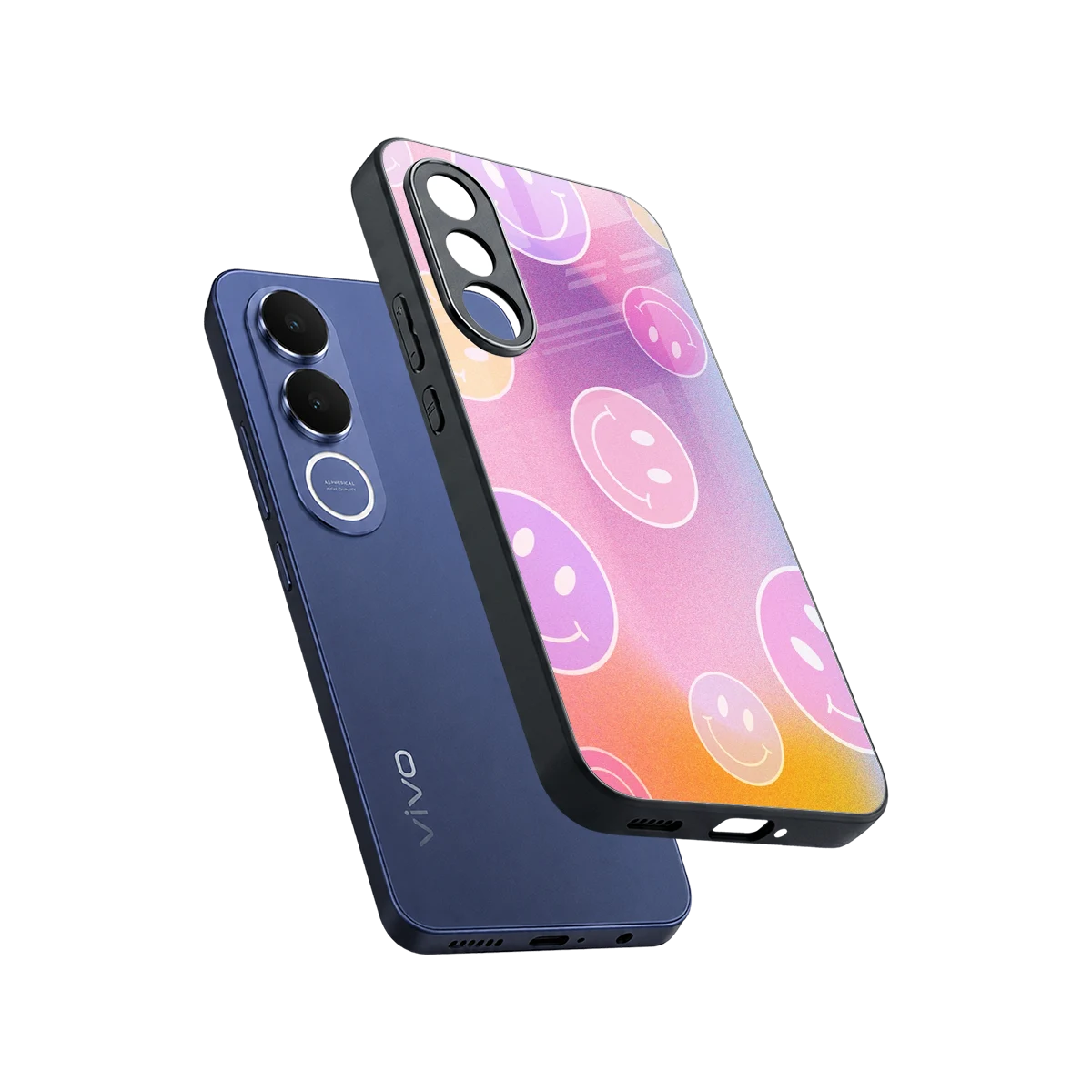 Joyride sleek vivo v70 fe cover with tempered glass back and TPU edges