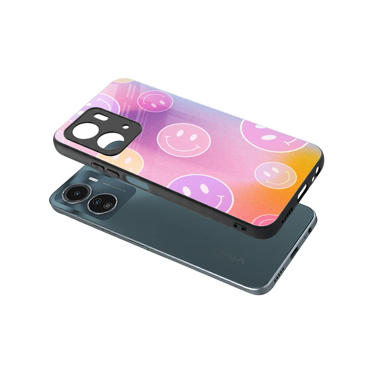 Joyride sleek vivo y16 cover with tempered glass back and TPU edges