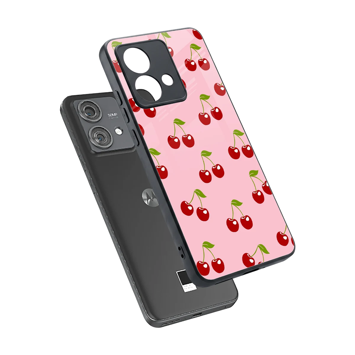 Juicy Pop sleek motorola edge 40 neo 5g cover with tempered glass back and TPU edges