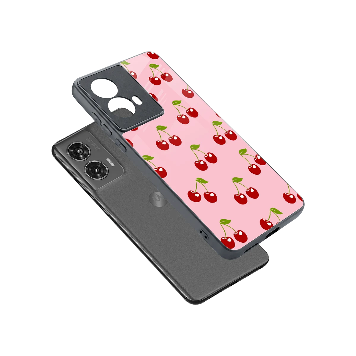 Juicy Pop sleek motorola edge 50 fusion cover with tempered glass back and TPU edges