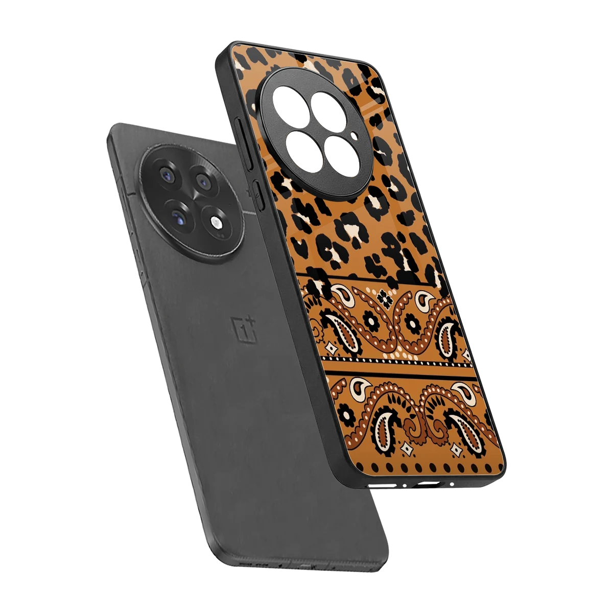 Jungle Bloom sleek oneplus 13 cover with tempered glass back and TPU edges