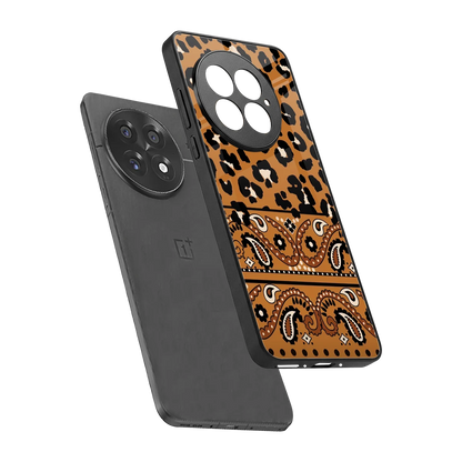 Jungle Bloom sleek oneplus 13 cover with tempered glass back and TPU edges