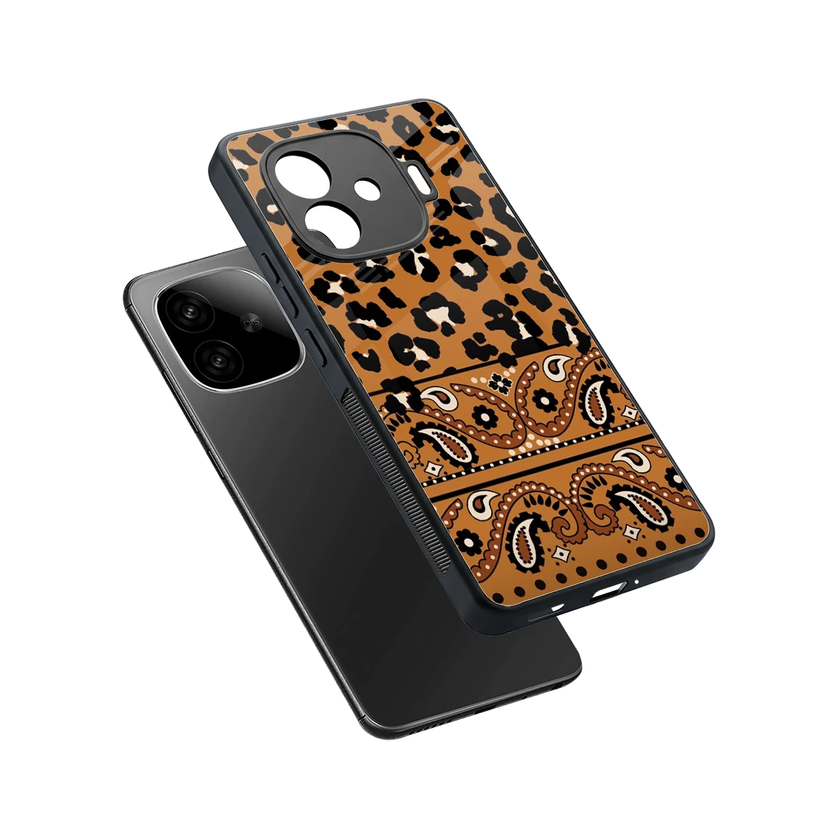 Jungle Bloom sleek iqoo neo 10r 5g cover with tempered glass back and TPU edges