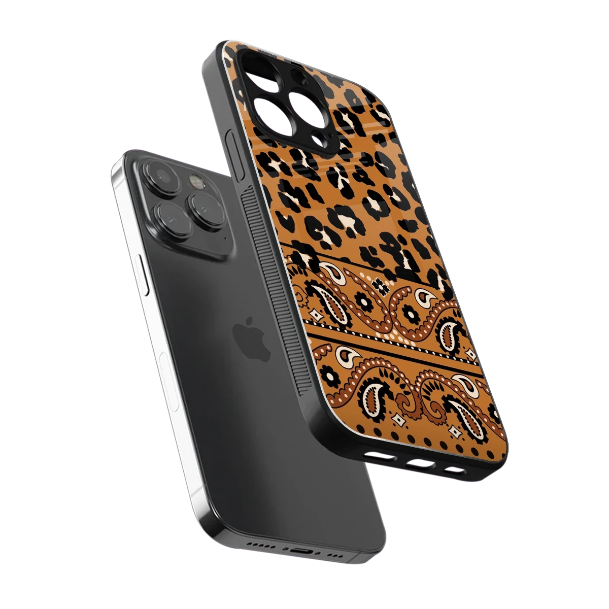 Jungle Bloom sleek iphone 15 pro max cover with tempered glass back and TPU edges