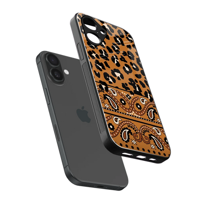 Jungle Bloom sleek iPhone 16 cover with tempered glass back and TPU edges