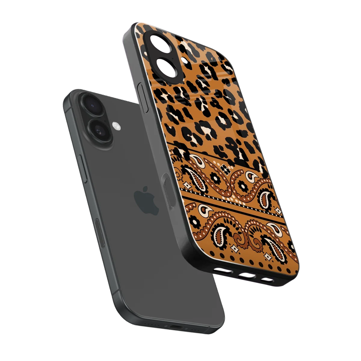 Jungle Bloom sleek iphone 17 cover with tempered glass back and TPU edges