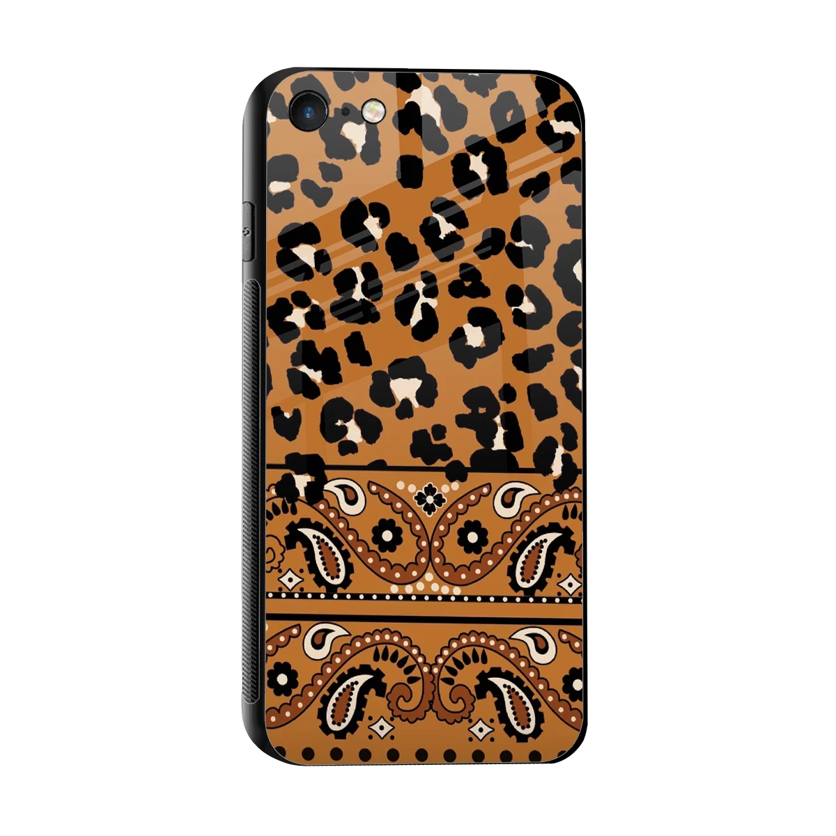 Jungle Bloom sleek iphone 7 cover with tempered glass back and TPU edges
