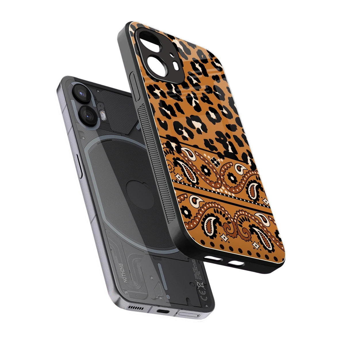 Jungle Bloom sleek nothing phone 2 cover with tempered glass back and TPU edges