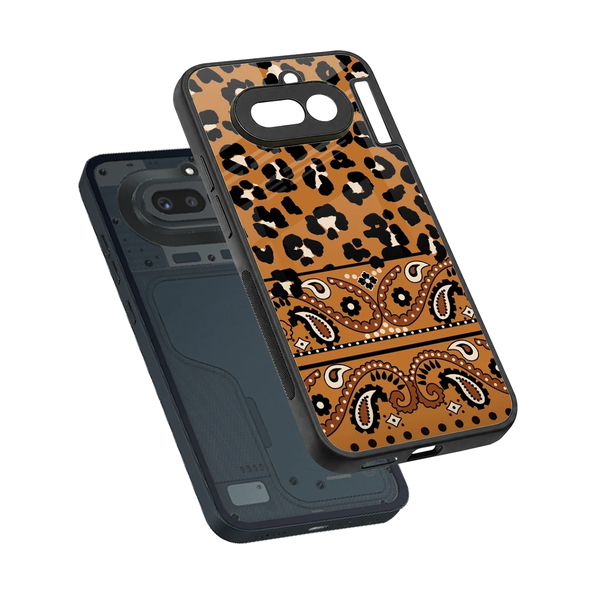 Jungle Bloom sleek nothing phone 4a cover with tempered glass back and TPU edges