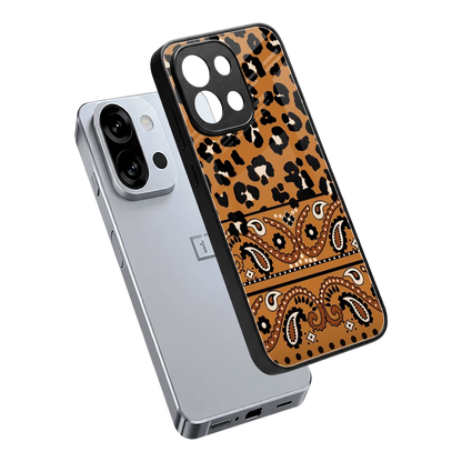Jungle Bloom sleek oneplus 13s cover with tempered glass back and TPU edges
