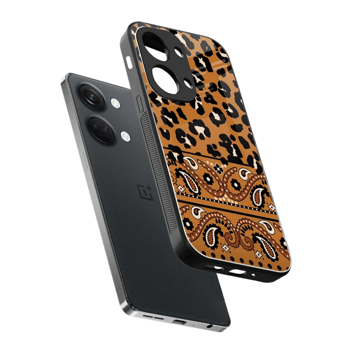 Jungle Bloom sleek oneplus nord 3 cover with tempered glass back and TPU edges