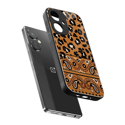Jungle Bloom sleek oneplus nord ce 3 cover with tempered glass back and TPU edges