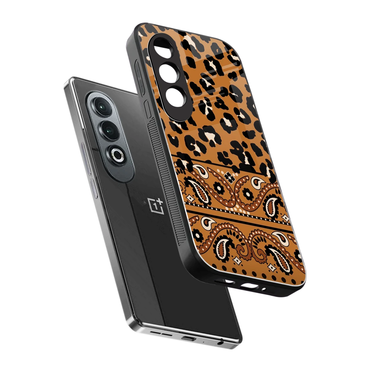 Jungle Bloom sleek oneplus nord ce 4 cover with tempered glass back and TPU edges