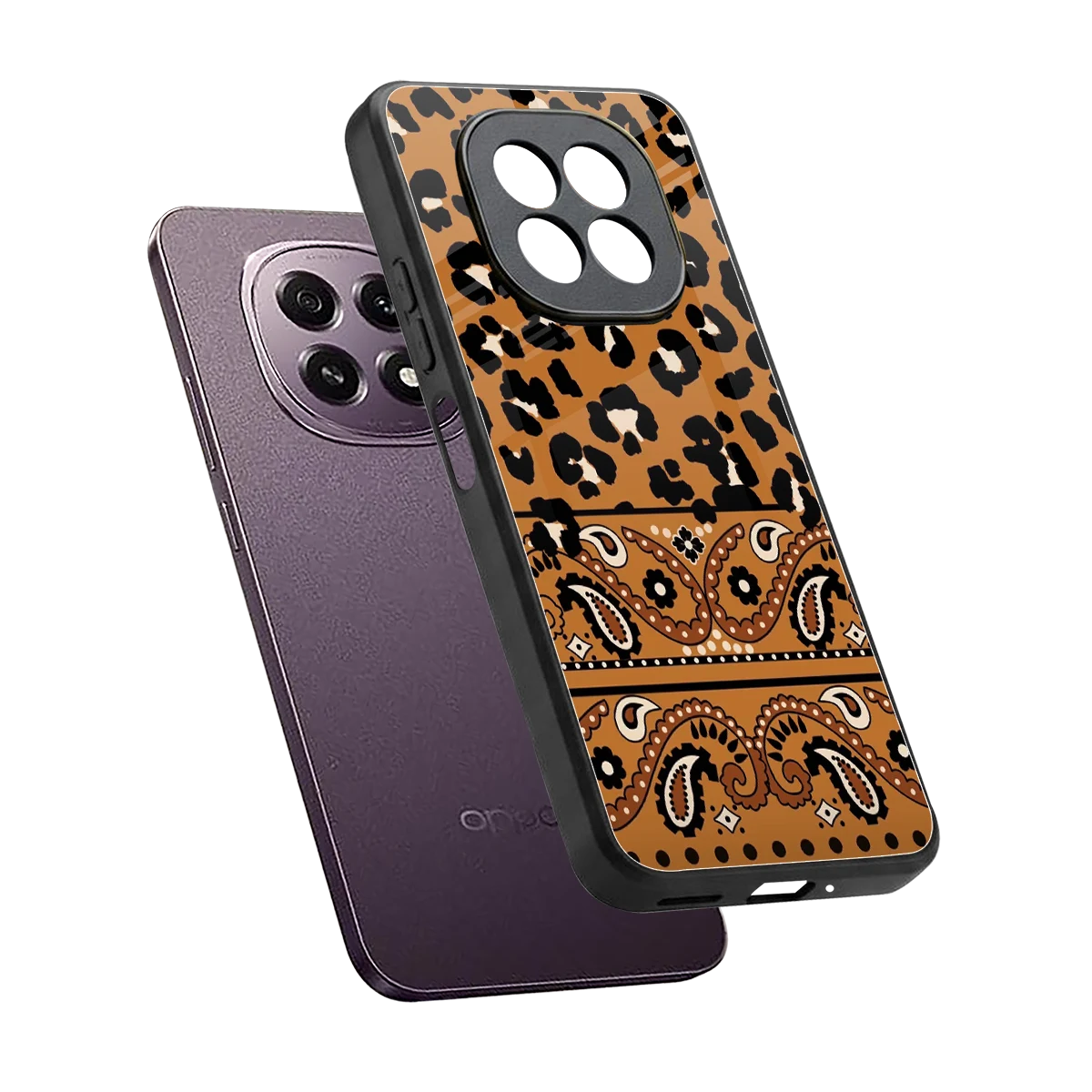 Jungle Bloom sleek oppo f29 5g cover with tempered glass back and TPU edges